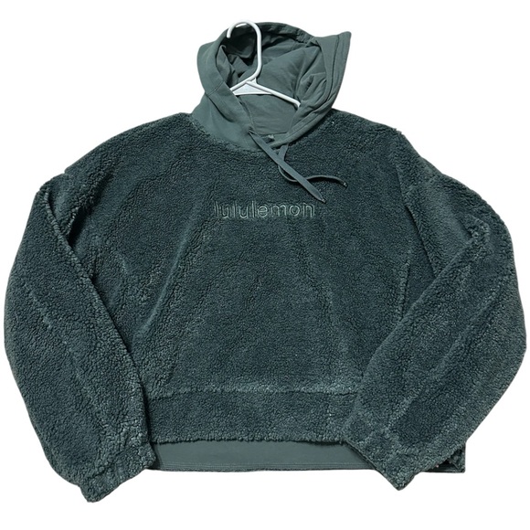 Lululemon Textured Fleece Embroidered
Logo Hoodie Smoked Spruce - Picture 6 of 9
